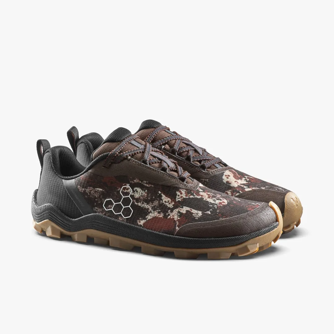 Кроссовки Vivobarefoot Primus Trail Flow Waterproof — женская модель, серо-коричневый с узором, фото 4
