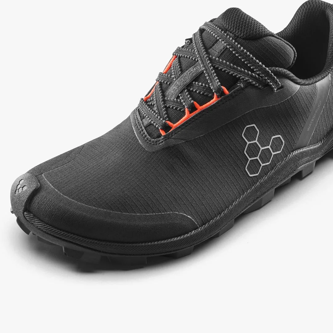 Кроссовки Vivobarefoot Primus Trail Flow Waterproof — женская модель, чёрный с красным, фото 6